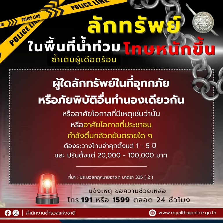 ลักทรัพย์ในพื้นที่ “น้ำท่วม”